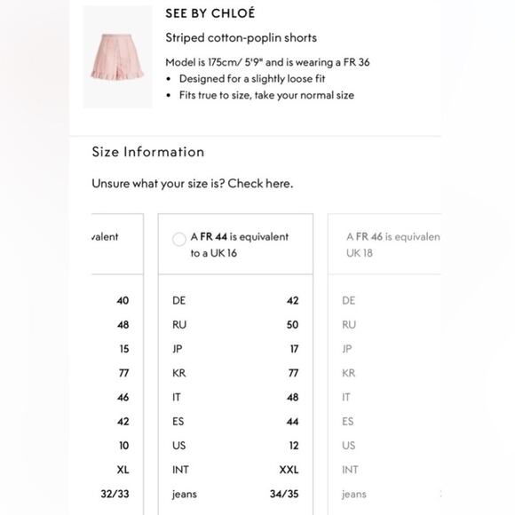 SEE BY CHLOÉ Neo Janis Striped Cotton Poplin Frill Shorts Red Multicolored - Picture 2 of 16